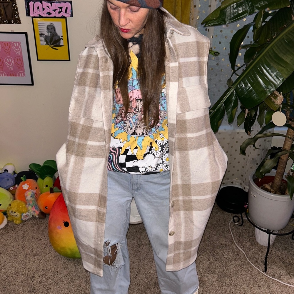 H&M Shacket Long Line Lined Vest